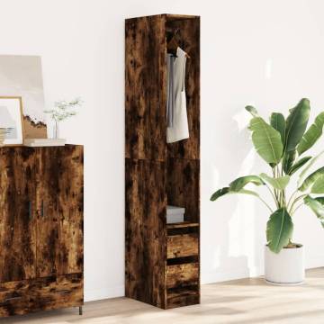  Wardrobe Smoked Oak 30x50x200 cm Engineered Wood