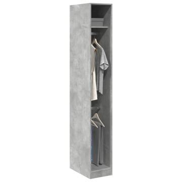  Wardrobe Concrete Grey 30x50x200 cm Engineered Wood