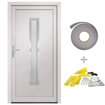  Front Door White 98x200 cm PVC