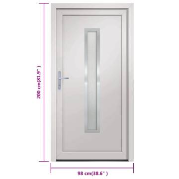  Front Door White 98x200 cm PVC