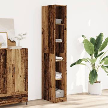  Wardrobe Old Wood 30x50x200 cm Engineered Wood