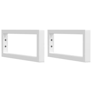  Shelf Brackets for Washbasin 2 pcs White Rectangular Steel