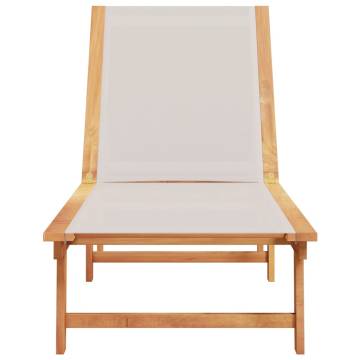  Sun Lounger Grey Solid Wood Acacia and Textilene