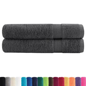  Premium Towels SOLUND 2pcs Anthracite 100x200cm 600gsm