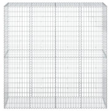  Gabion Basket with Cover 200x50x200 cm Galvanised Iron