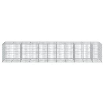  Gabion Basket with Cover 550x100x100 cm Galvanised Iron