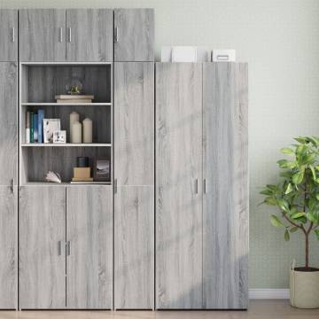  Slim Storage Cabinet Grey Sonoma 30x42.5x225 cm Engineered Wood