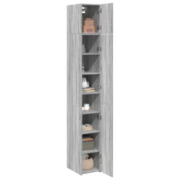  Slim Storage Cabinet Grey Sonoma 30x42.5x225 cm Engineered Wood