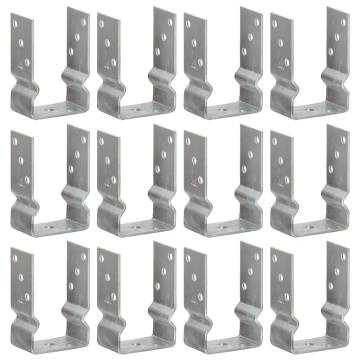  Fence Anchors 12 pcs Silver 9x6x15 cm Galvanised Steel