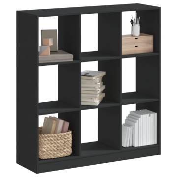  Bookcase Black 102x32x108 cm Engineered Wood