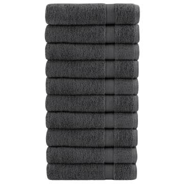  Premium Bath Towels SOLUND 10pcs Anthracite 100x150cm 600gsm