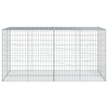  Gabion Basket with Cover 200x100x100 cm Galvanised Iron