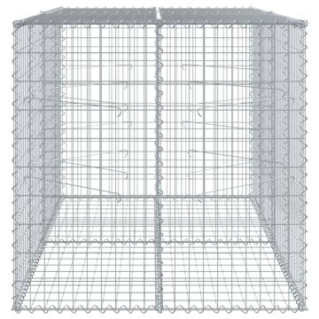  Gabion Basket with Cover 200x100x100 cm Galvanised Iron