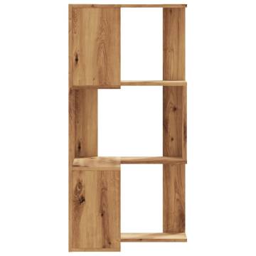  Corner Bookcase 3-Tier Artisian Oak 50x50x102 cm Engineered Wood