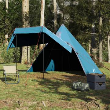  Camping Tent Tipi 5-Person Blue Waterproof