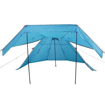  Camping Tent Tipi 5-Person Blue Waterproof