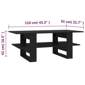  Coffee Table Black 110x55x42 cm Engineered Wood