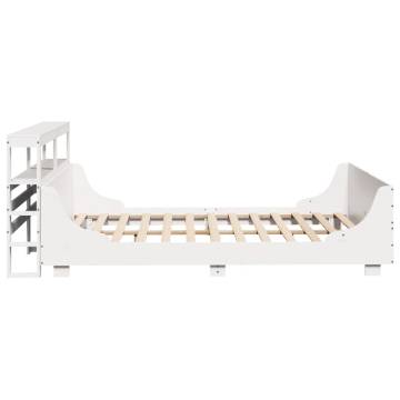  Bed Frame with Headboard White 160x200 cm Solid Wood Pine