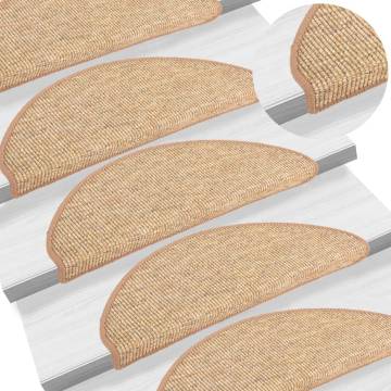  Stair Mats Self-adhesive 15 pcs Light Brown 65x21x4 cm