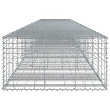  Gabion Basket with Cover 700x100x50 cm Galvanised Iron