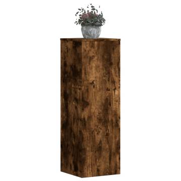  Plant Stands 2 pcs Smoked Oak 33x33x100 cm Engineered Wood