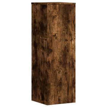  Plant Stands 2 pcs Smoked Oak 33x33x100 cm Engineered Wood