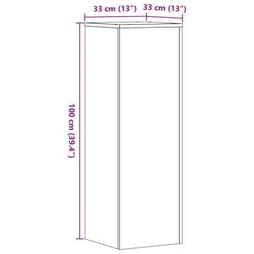  Plant Stands 2 pcs Smoked Oak 33x33x100 cm Engineered Wood