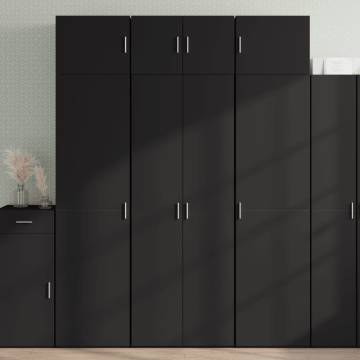  Storage Cabinet Black 70x42.5x225 cm Engineered Wood