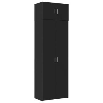  Storage Cabinet Black 70x42.5x225 cm Engineered Wood