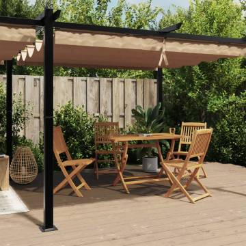  Garden Gazebo with Retractable Roof Taupe 3x6 m Aluminium