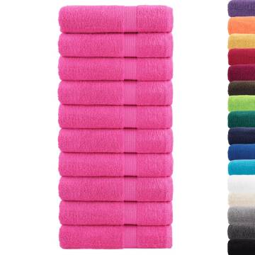  Premium Shower Towels SOLUND 10 pcs Pink 70x140 cm 600 gsm