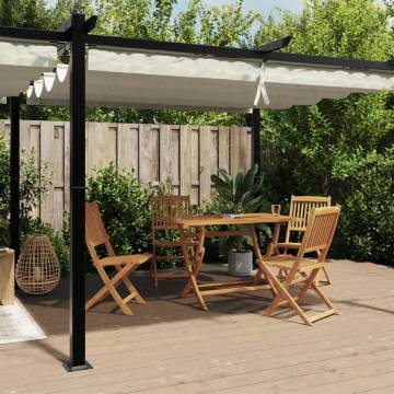  Garden Gazebo with Retractable Roof Cream 3x6 m Aluminium