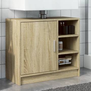  Sink Cabinet Sonoma Oak 63x29x55 cm Engineered Wood