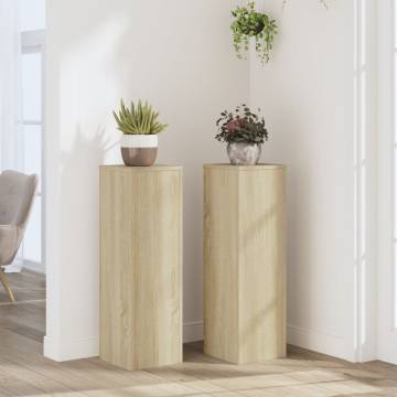  Plant Stand 2pcs Sonoma Oak 25x25x80 cm Engineered Wood