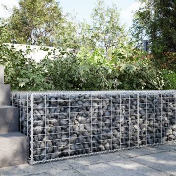  Gabion Basket with Cover 100x100x50 cm Galvanised Iron