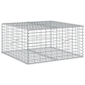  Gabion Basket with Cover 100x100x50 cm Galvanised Iron