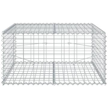  Gabion Basket with Cover 100x100x50 cm Galvanised Iron