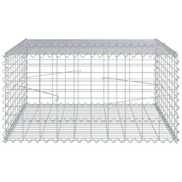  Gabion Basket with Cover 100x100x50 cm Galvanised Iron