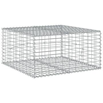  Gabion Basket with Cover 100x100x50 cm Galvanised Iron