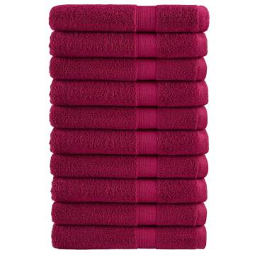  Premium Sauna Towels SOLUND 10pcs Bordeaux 80x200cm 600gsm