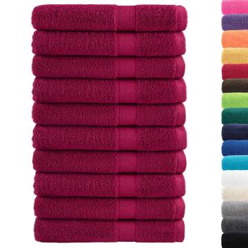  Premium Sauna Towels SOLUND 10pcs Bordeaux 80x200cm 600gsm