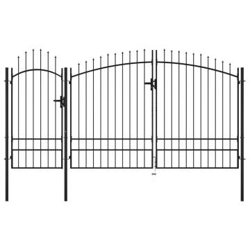  Garden Gate Steel 2.45x4 m Black