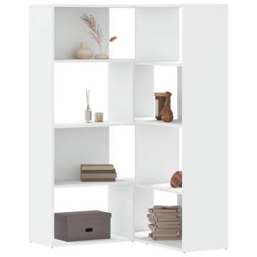  Corner Bookcase 4-Tier White 85x85x140 cm Engineered Wood