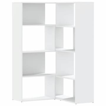  Corner Bookcase 4-Tier White 85x85x140 cm Engineered Wood