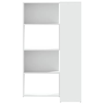  Corner Bookcase 4-Tier White 85x85x140 cm Engineered Wood