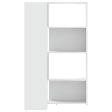  Corner Bookcase 4-Tier White 85x85x140 cm Engineered Wood