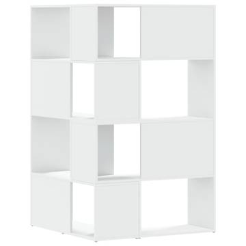  Corner Bookcase 4-Tier White 85x85x140 cm Engineered Wood