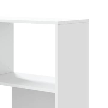  Corner Bookcase 4-Tier White 85x85x140 cm Engineered Wood