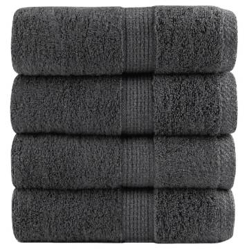  Premium Guest Towels SOLUND 4pcs Anthracite 30x50cm 600gsm