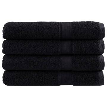  Premium Sauna Towels SOLUND 4 pcs Black 80x200 cm 600 gsm